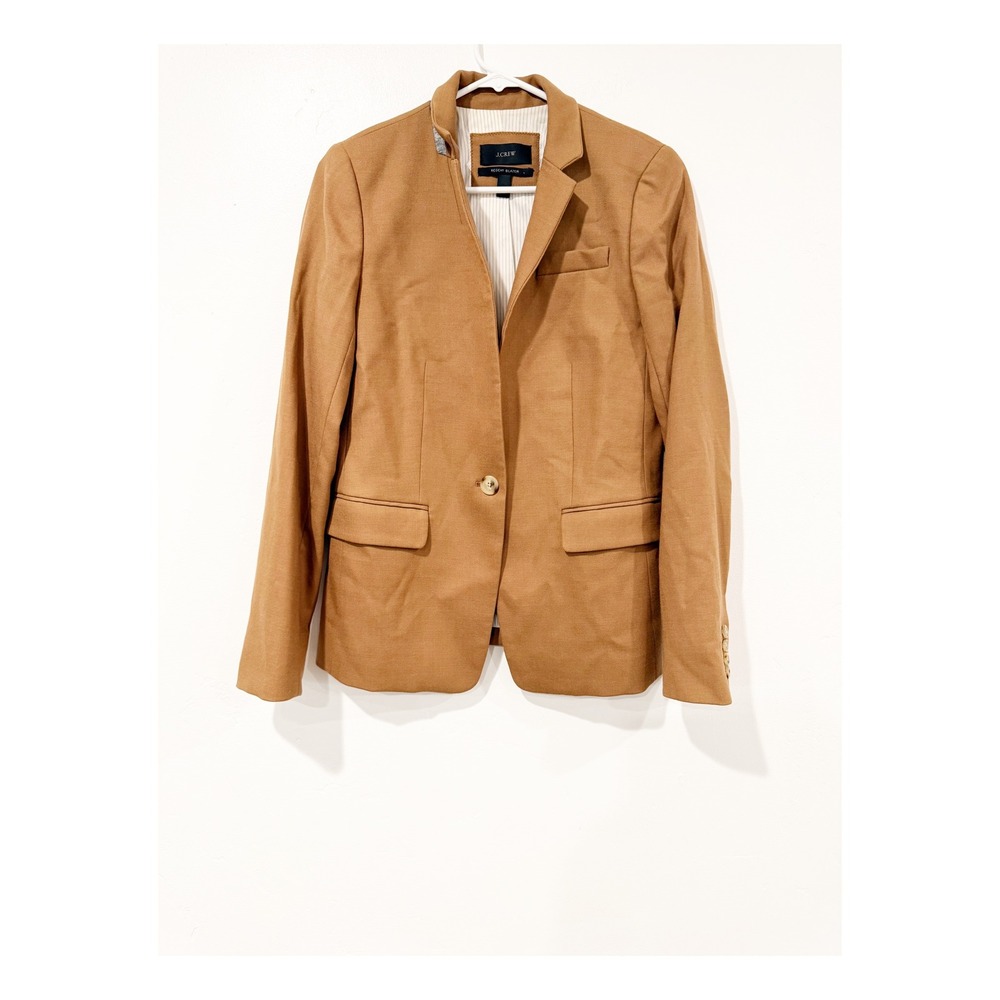 J.Crew Regent Blazer Camel Tan Brown Tailored Wool Blend Jacket Size 4